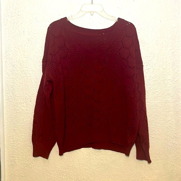 Shein Curve maroon knitted sweater size 1X - Picture 1 of 8
